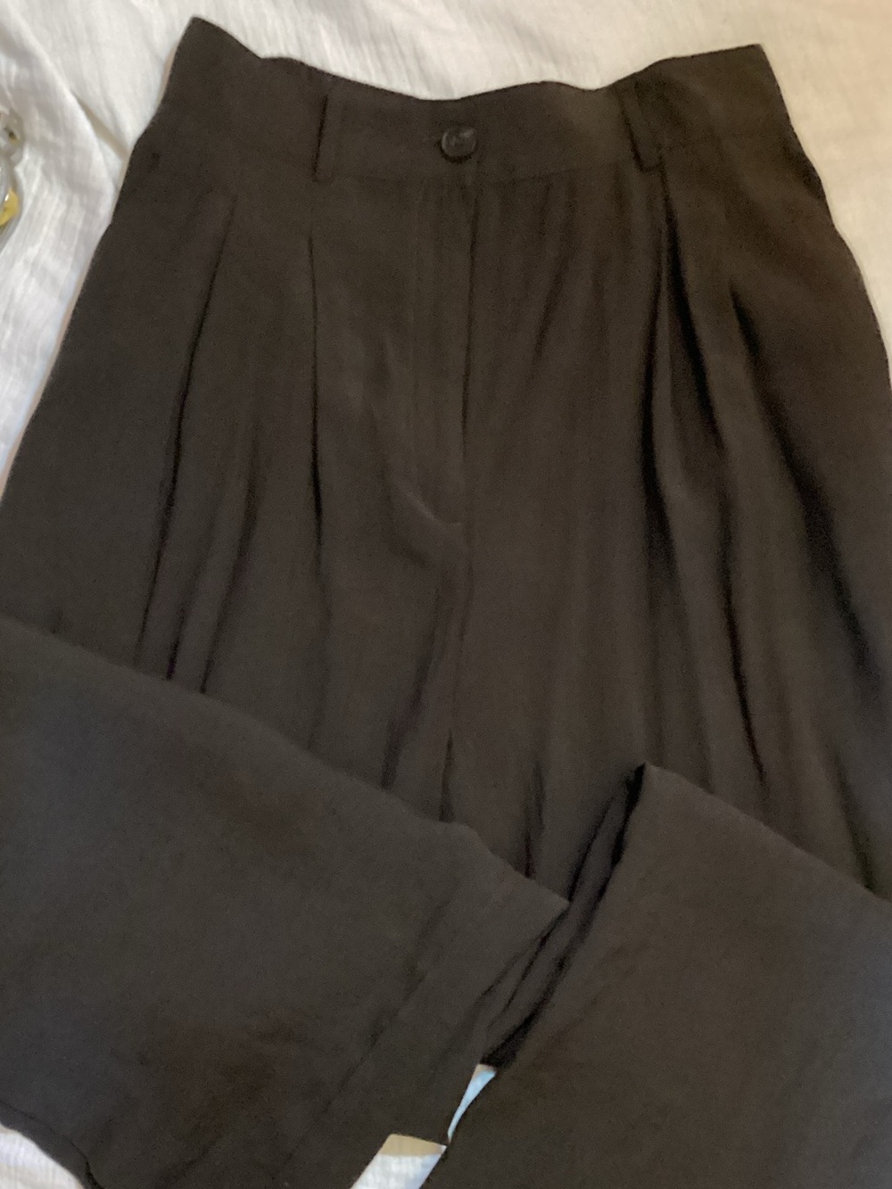 Zara Wide-Leg Pleated Pants in chocolate brown.